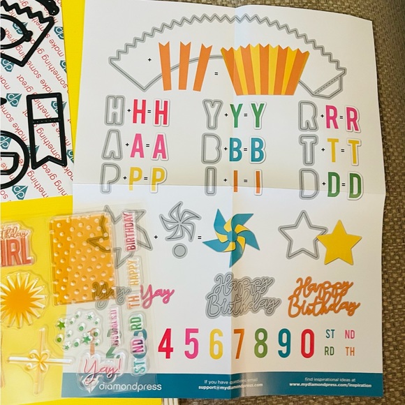 PRICED to SELL 90pc Diamond Press Birthday Dies, Stamps & MORE - Picture 4 of 6